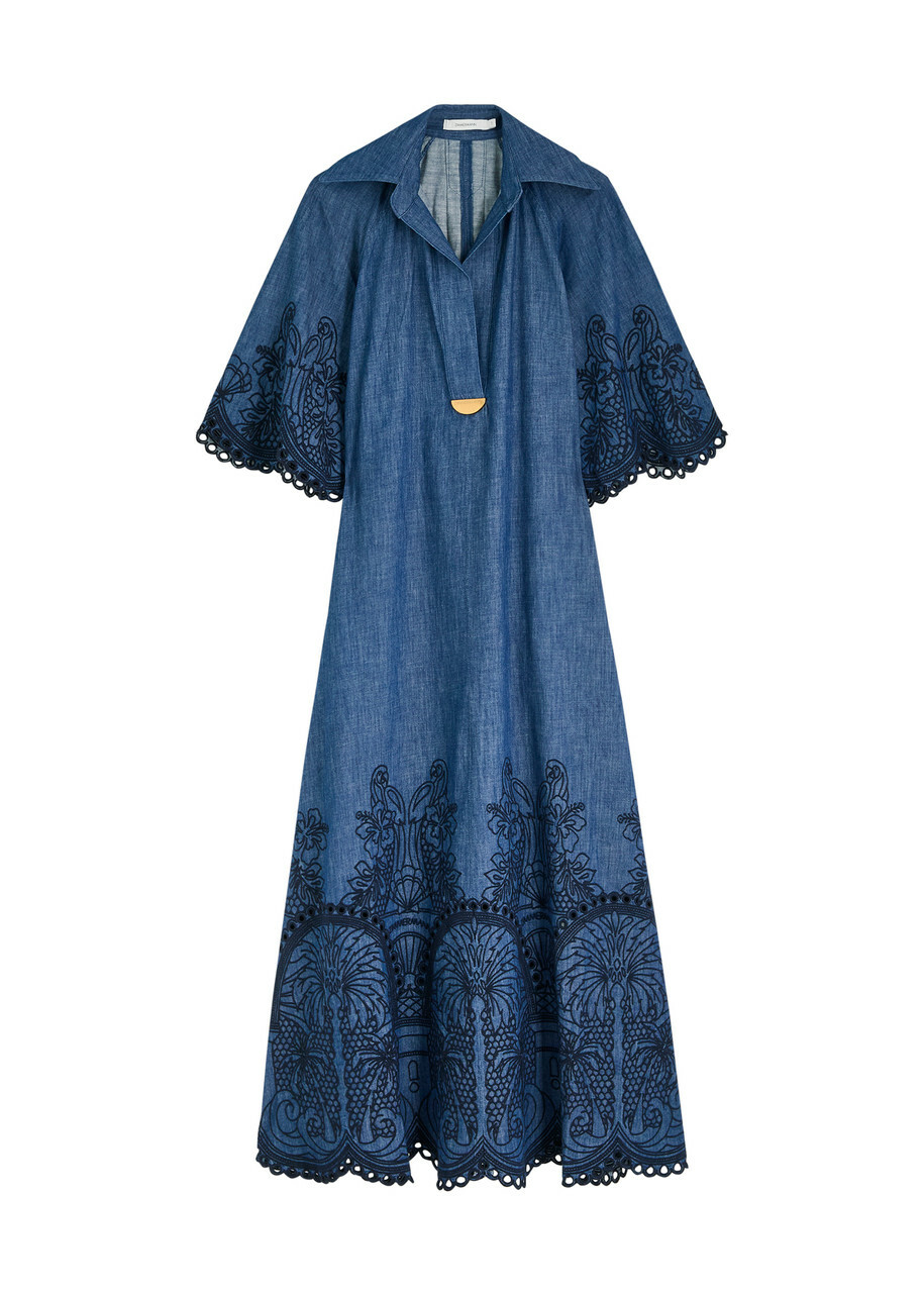 ZIMMERMANN Crush Embellished Denim Mini Dress Zimmermann