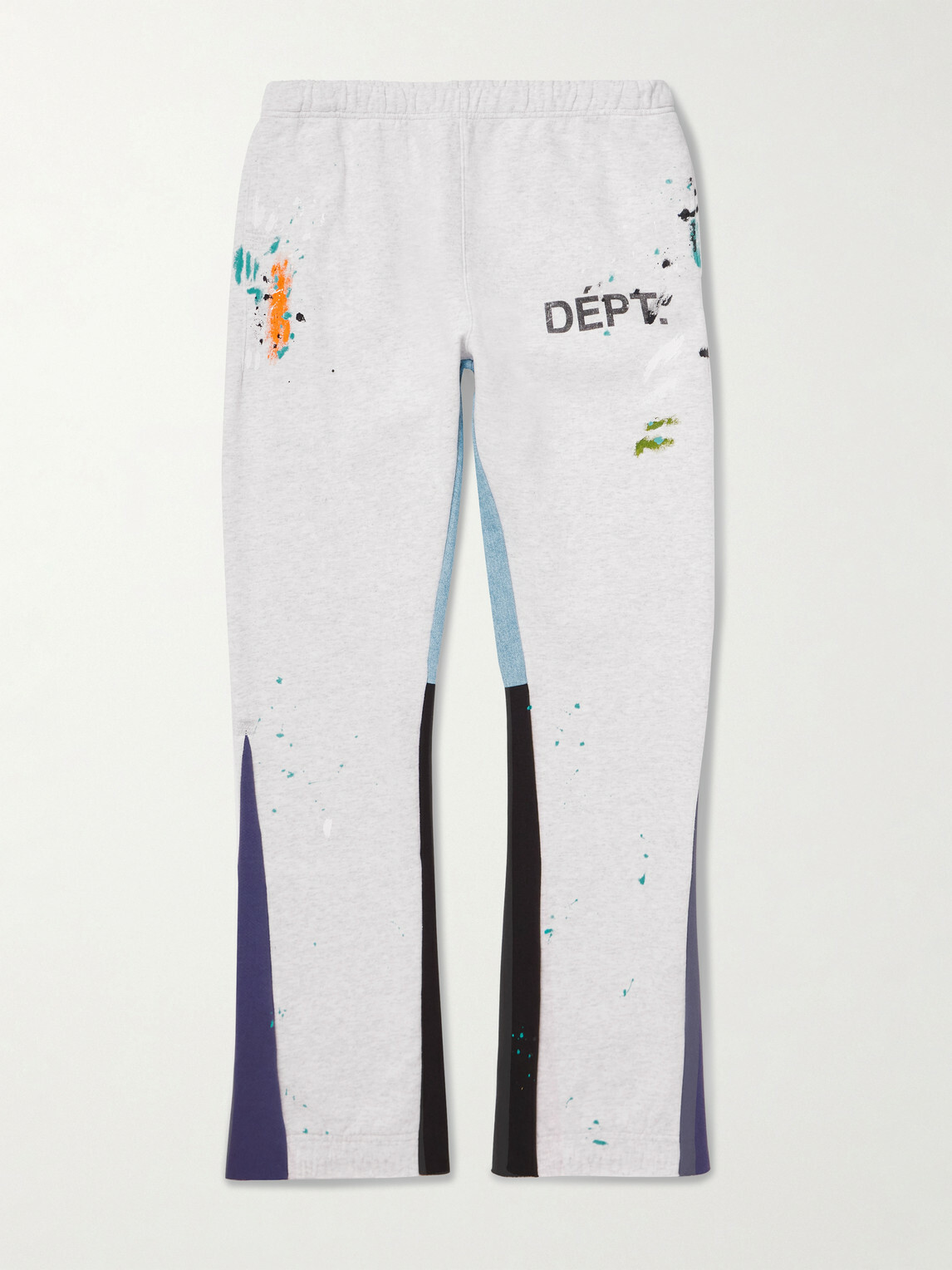 Gallery Dept. - Logo-Print Paint-Splattered Cotton-Jersey Sweatpants - Gray