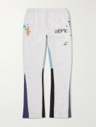 Gallery Dept. - Logo-Print Paint-Splattered Cotton-Jersey Sweatpants - Gray