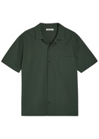 Ymc Malick Textured Stretch-cotton Shirt Dark Green