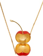 Moschino Gold & Red Cherry Necklace