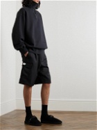 HAYDENSHAPES - Piston Straight-Leg Pleated Merino Wool Cargo Shorts - Black