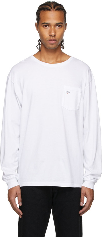 Photo: Noah White Pocket Long Sleeve T-Shirt