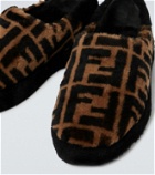 Fendi FF shearling slippers