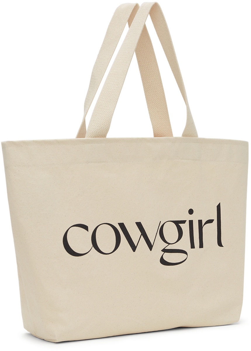 Cowgirl Blue Co SSENSE Exclusive Off-White & Black Canvas Logo Tote