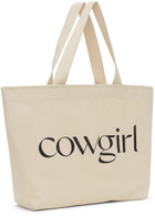 Cowgirl Blue Co SSENSE Exclusive Off-White & Black Canvas Logo Tote