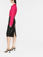 PAROSH - Leather Longuette Pencil Skirt