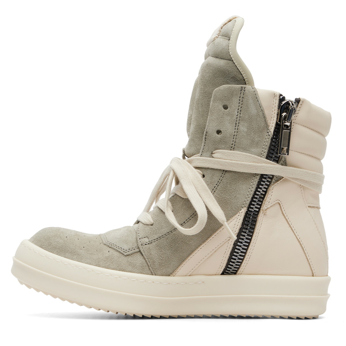 Rick Owens Off-White & Taupe Tower Geobasket Sneakers