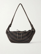LEMAIRE - Croissant Leather-Trimmed Fishnet Messenger Bag