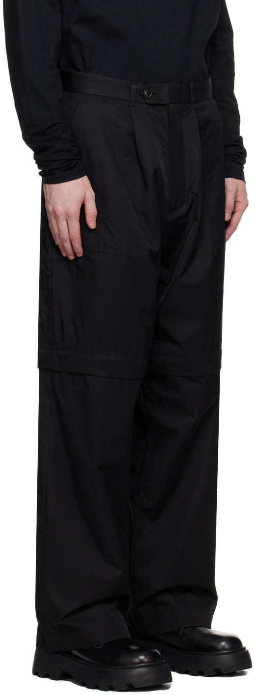 Lownn Black Zip Panel Trousers