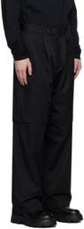 Lownn Black Zip Panel Trousers
