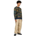 BEAMS PLUS Multicolor Jacquard Patchwork Sweater