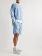 Les Tien - Acid-Wash Cotton-Fleece Sweatshirt - Blue