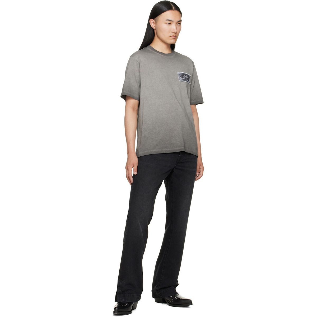 AMIRI Gray 'Amiri Quality Goods' Label T-shirt