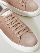 BRUNELLO CUCINELLI - Leather-Trimmed Suede Sneakers - Neutrals