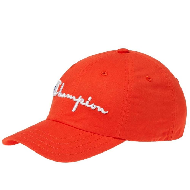 Photo: Champion Reverse Weave Logo Baseball Cap Red