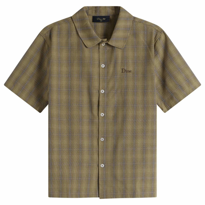 Photo: Dime Men's Plaid Short Sleeve Shirt in Brown