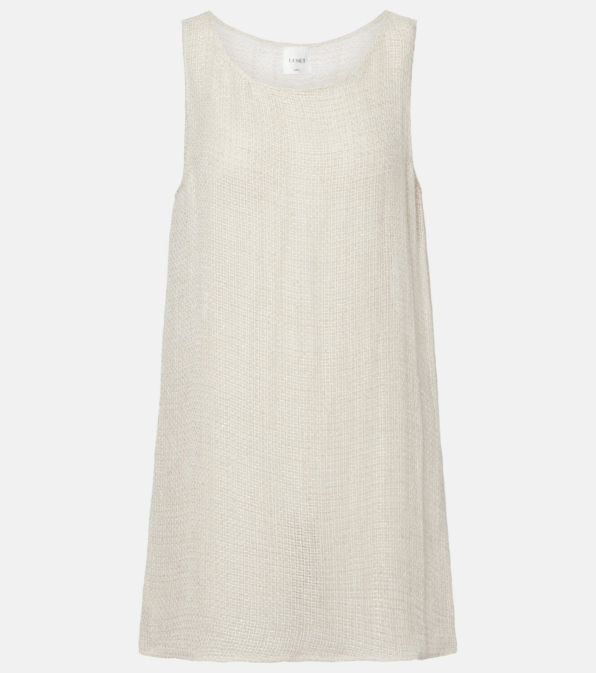 Leset Stella sequined linen-blend minidress