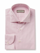 Canali - Slim-Fit Cutaway-Collar Cotton-Twill Shirt - Pink