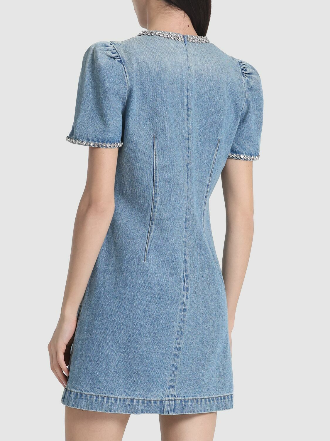 ZIMMERMANN Crush Embellished Denim Mini Dress Zimmermann