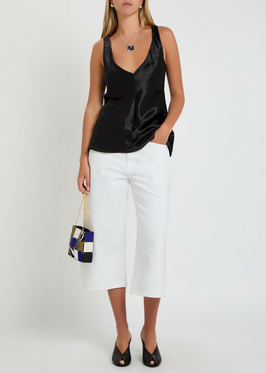 Agolde X Maria Mcmanus Wide-leg Denim Shorts White