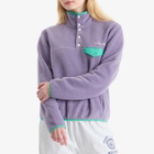 Sporty & Rich Women's Serif Logo Polar Sweatshirt in Dusty Grape Spring Green/Cream