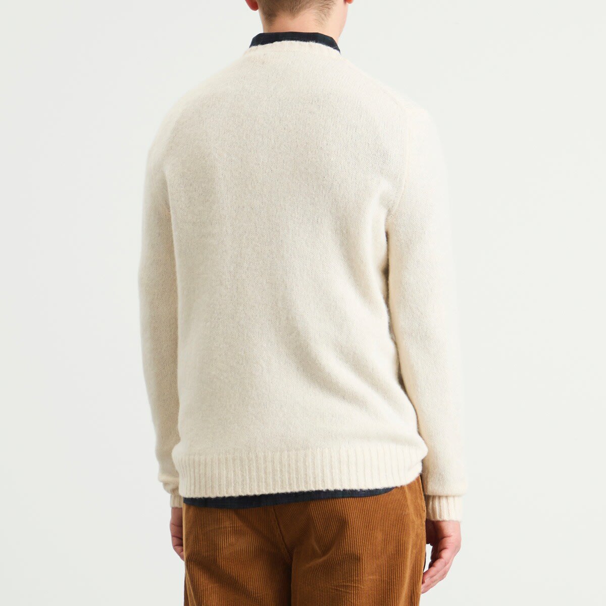 Polo Ralph Lauren Men's Brushed Shetland Knit Jumper in Cream Tonal
