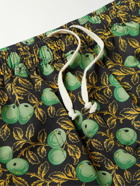 BODE - Gooseberry Wide-Leg Printed Cotton and Silk-Blend Twill Shorts - Green