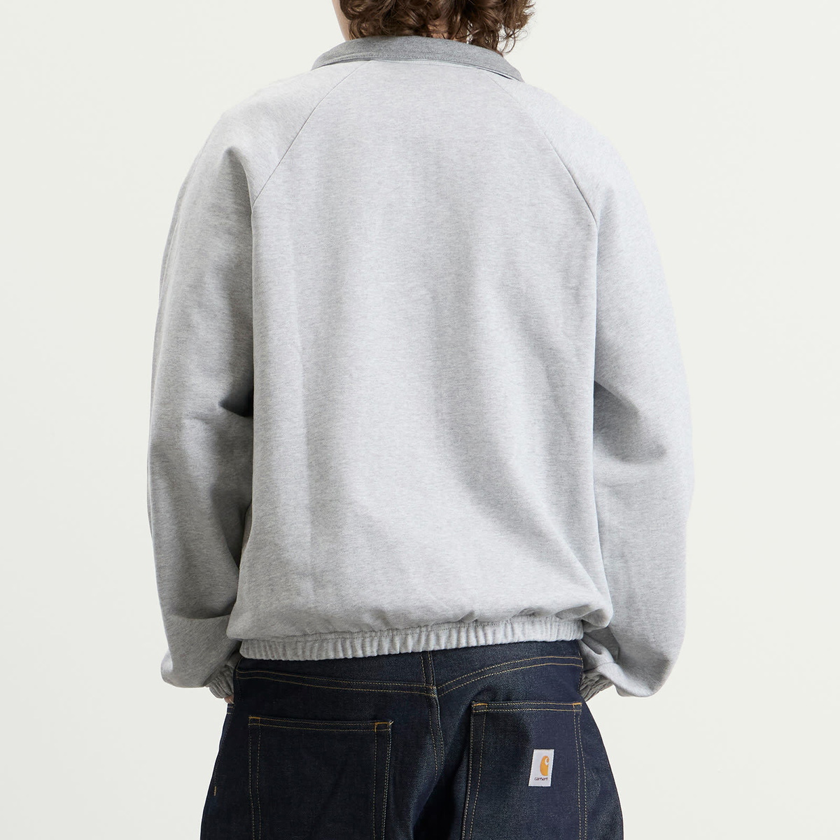 Dime Men's Classic Terry Quarter Zip Sweatshirt in Heather Gray