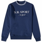 Sporty & Rich SR Sport Crew Sweat in Navy/White