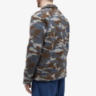 Universal Works Men's Camo Wool Fleece Lumber Jacket in Grey