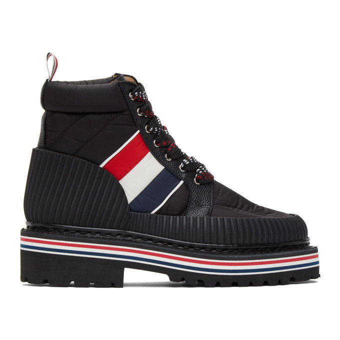 Photo: Thom Browne Black Tricolor Stripe Boots