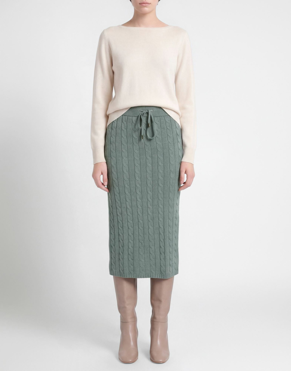 Peserico Womens Midi skirt in Sage green