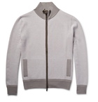 Berluti - Nubuck-Trimmed Cashmere Zip-Up Cardigan - Men - Mushroom