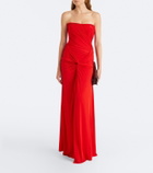 Alex Perry Gathered ruched jersey gown