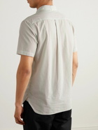 Beams Plus - Button-Down Collar Pinstriped Cotton-Voile Shirt - Gray