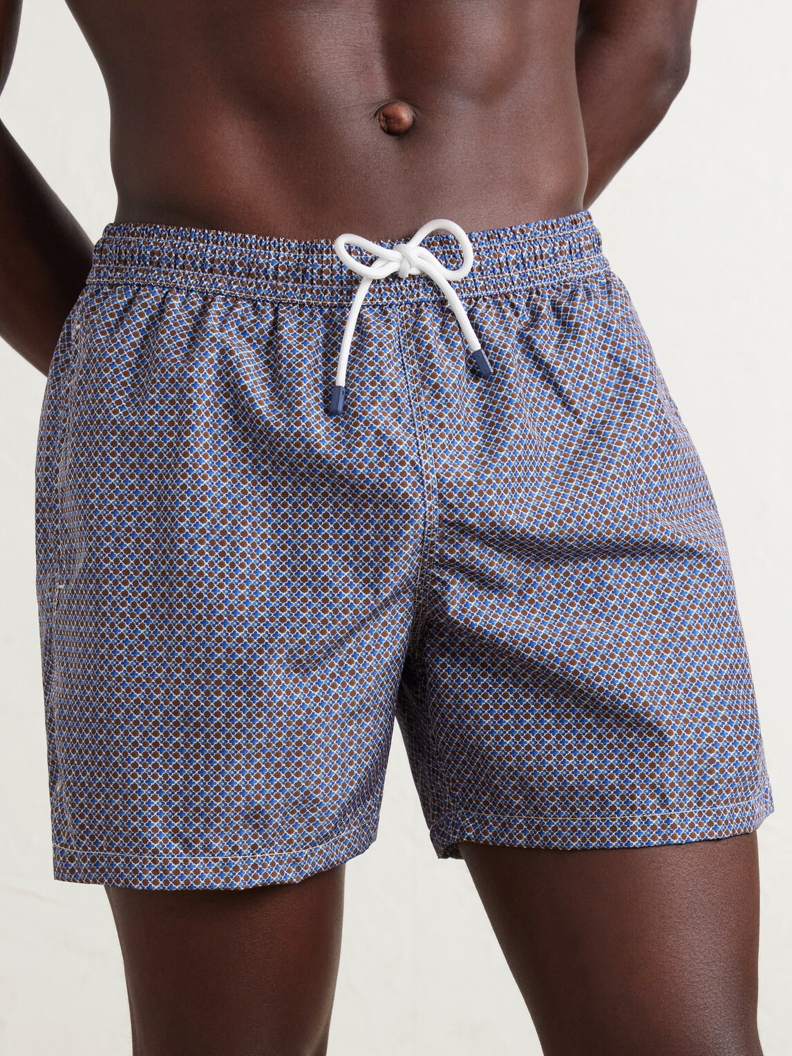 FEDELI - Madeira Printed Straight-Leg Swim Shorts - Blue