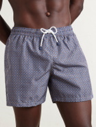 FEDELI - Madeira Printed Straight-Leg Swim Shorts - Blue