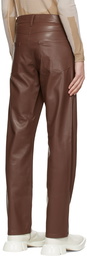 MISBHV Brown Faux-Leather Trousers