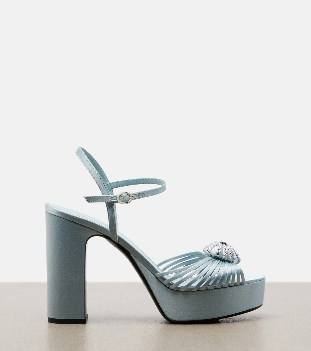 Valentino Garavani Cœur Royal embellished satin platform sandals