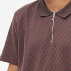 Polar Skate Co. Men's Zip Polo Shirt in Bordeaux