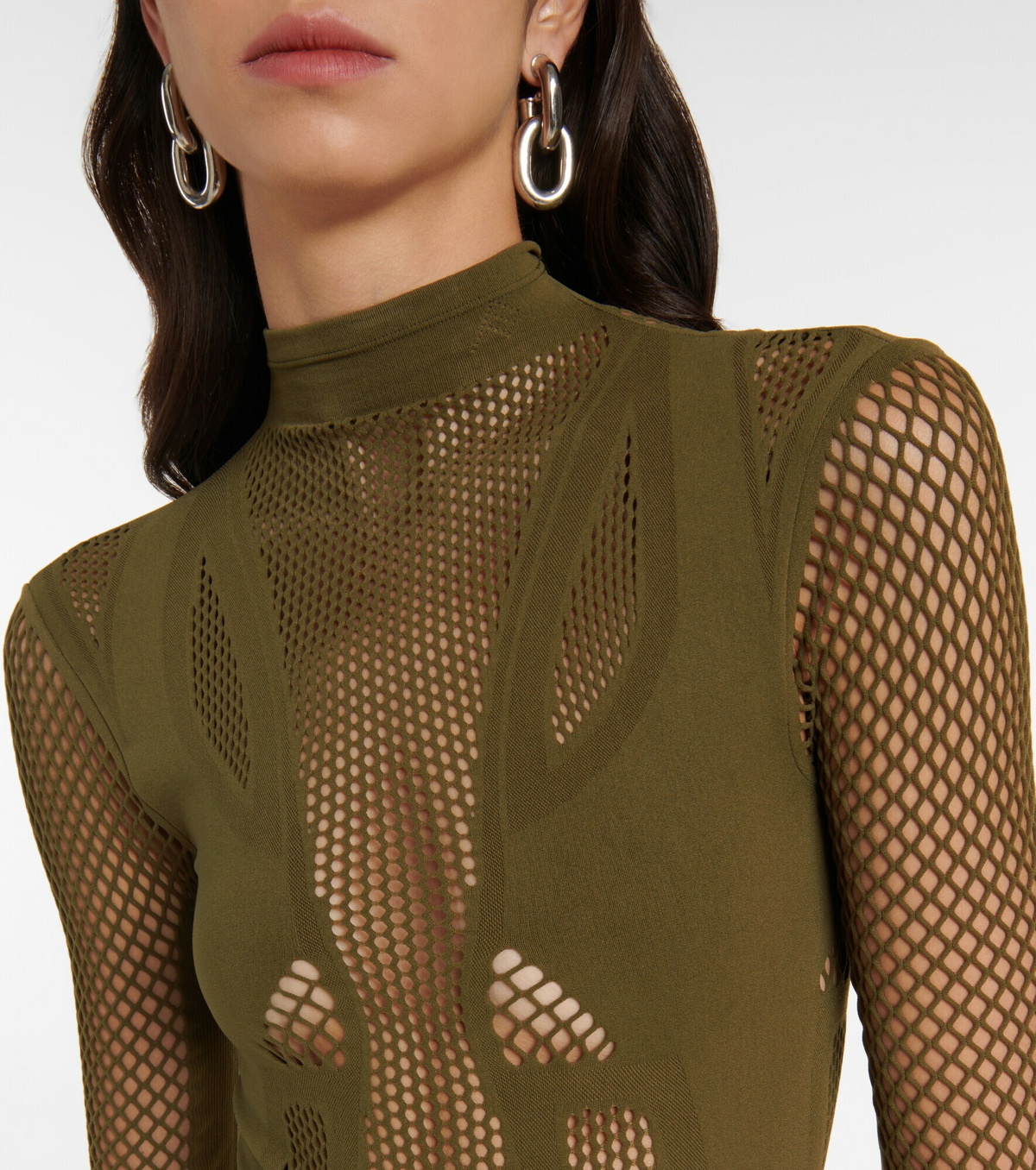 The Attico Paneled mesh bodysuit The Attico