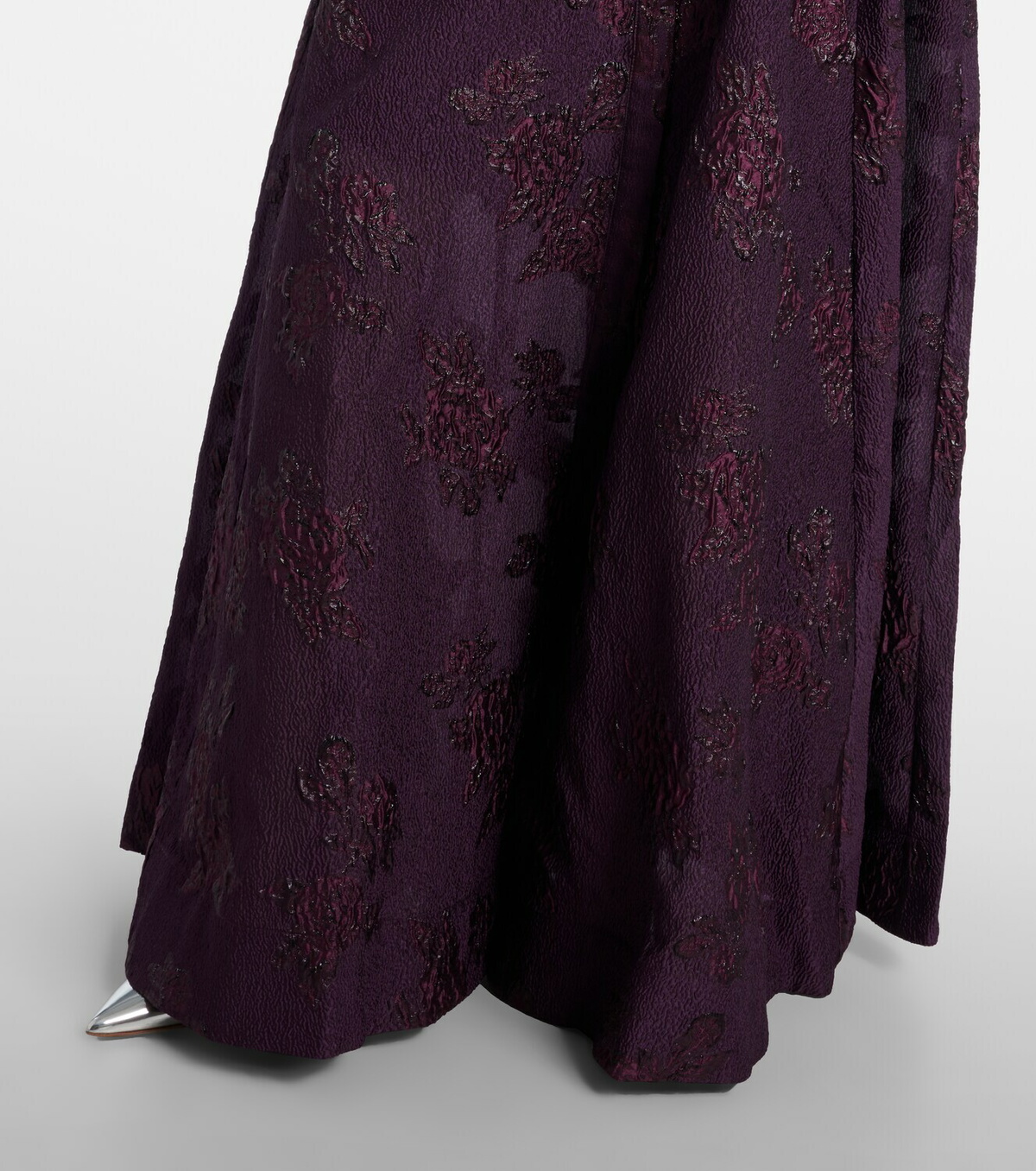 Rebecca Vallance Afina belted floral brocade gown