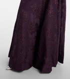 Rebecca Vallance Afina belted floral brocade gown