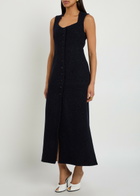 Liberowe Avery Shimmer Tweed Midi Dress Navy