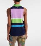 Versace Striped cotton jersey tank top