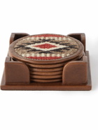 RRL - Set of Six Leather and Jacquard Coasters