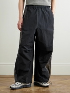 ERL - Ufo Wide-Leg Striped Shell Trousers - Black