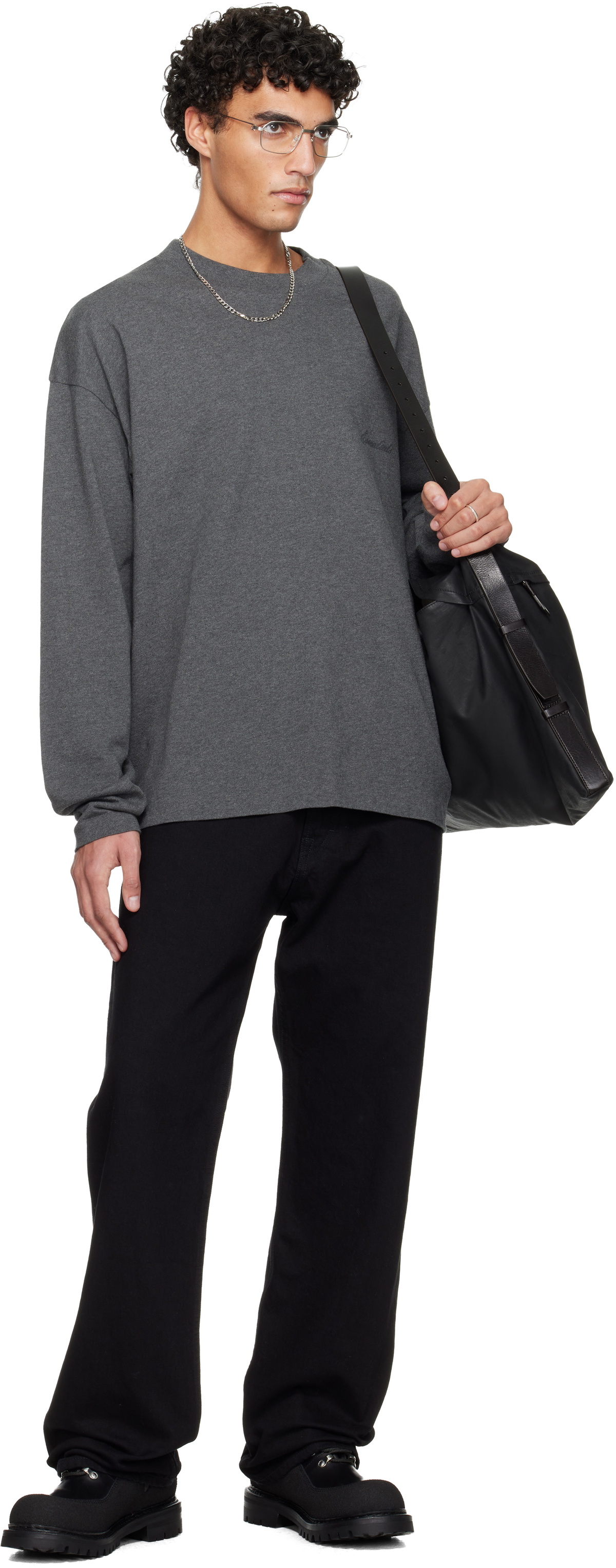 Fear of God ESSENTIALS Gray Holiday Classic Long Sleeve T-shirt
