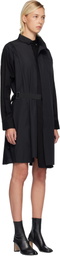 sacai Black Poplin Midi Dress